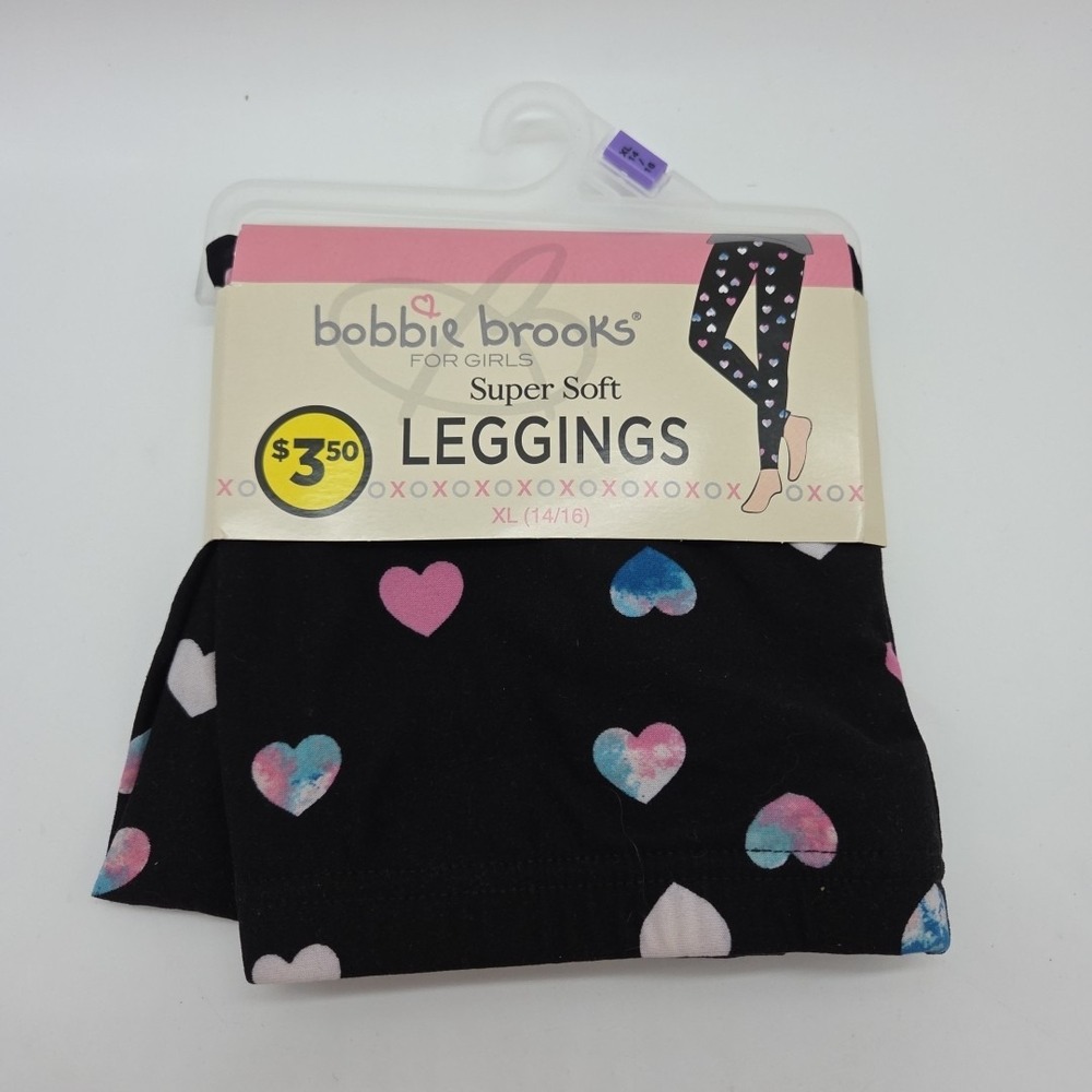NEW Leggings Size XL (14/16) Girls Hearts Super Soft BOBBIE BROOKS